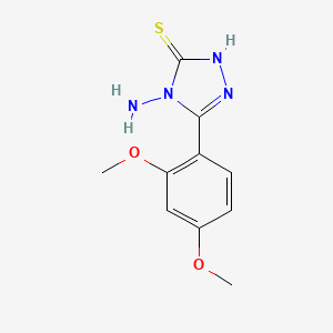molecular formula C10H12N4O2S B2617514 4-amino-5-(2,4-dimethoxyphenyl)-4H-1,2,4-triazole-3-thiol CAS No. 503004-44-2