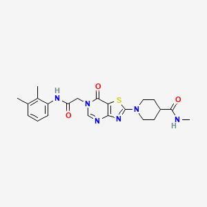 molecular formula C22H26N6O3S B2617519 1-(6-(2-((2,3-dimethylphenyl)amino)-2-oxoethyl)-7-oxo-6,7-dihydrothiazolo[4,5-d]pyrimidin-2-yl)-N-methylpiperidine-4-carboxamide CAS No. 1251631-90-9