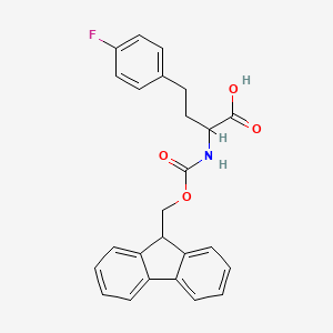 molecular formula C25H22FNO4 B2617522 2-({[(9H-fluoren-9-yl)methoxy]carbonyl}amino)-4-(4-fluorophenyl)butanoic acid CAS No. 1822502-08-8