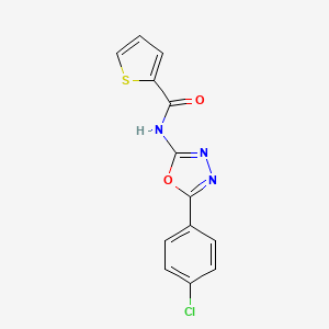 molecular formula C13H8ClN3O2S B2617523 N-(5-(4-氯苯基)-1,3,4-恶二唑-2-基)噻吩-2-甲酰胺 CAS No. 865287-07-6