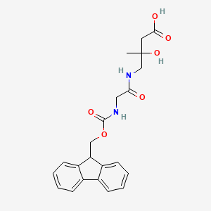 molecular formula C22H24N2O6 B2617524 4-[[2-(9H-芴-9-基甲氧羰基氨基)乙酰]氨基]-3-羟基-3-甲基丁酸 CAS No. 2171988-00-2