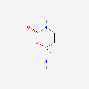 molecular formula C6H10N2O2 B2617525 5-Oxa-2,7-diazaspiro[3.5]nonan-6-one CAS No. 2137567-26-9