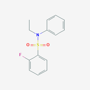 molecular formula C14H14FNO2S B261754 N-ethyl-2-fluoro-N-phenylbenzenesulfonamide 