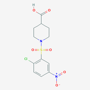 molecular formula C12H13ClN2O6S B2617543 1-(2-氯-5-硝基苯磺酰)哌啶-4-羧酸 CAS No. 326608-91-7