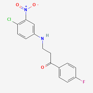 molecular formula C15H12ClFN2O3 B2617547 3-(4-Chloro-3-nitroanilino)-1-(4-fluorophenyl)-1-propanone CAS No. 882748-61-0