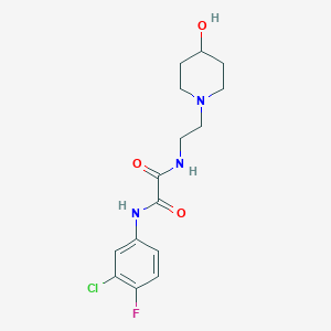 N1-(3-chloro-4-fluorophenyl)-N2-(2-(4-hydroxypiperidin-1-yl)ethyl)oxalamide