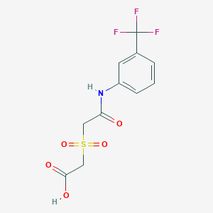 molecular formula C11H10F3NO5S B2617552 2-({2-Oxo-2-[3-(trifluoromethyl)anilino]ethyl}sulfonyl)acetic acid CAS No. 338421-34-4
