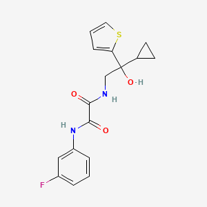 molecular formula C17H17FN2O3S B2617556 N1-(2-cyclopropyl-2-hydroxy-2-(thiophen-2-yl)ethyl)-N2-(3-fluorophenyl)oxalamide CAS No. 1396798-94-9