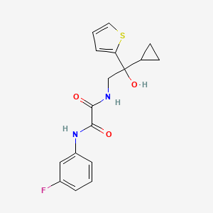 molecular formula C17H17FN2O3S B2617556 N1-(2-环丙基-2-羟基-2-(噻吩-2-基)乙基)-N2-(3-氟苯基)草酰胺 CAS No. 1396798-94-9