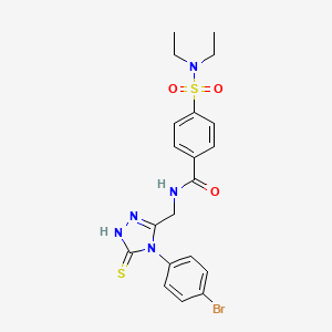 molecular formula C20H22BrN5O3S2 B2617558 N-[[4-(4-bromophenyl)-5-sulfanylidene-1H-1,2,4-triazol-3-yl]methyl]-4-(diethylsulfamoyl)benzamide CAS No. 391888-40-7