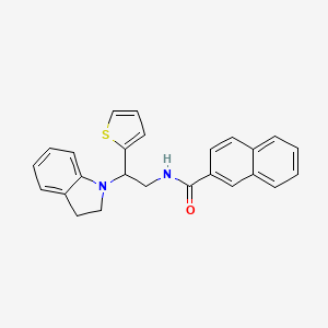 molecular formula C25H22N2OS B2617565 N-(2-(indolin-1-yl)-2-(thiophen-2-yl)ethyl)-2-naphthamide CAS No. 903344-13-8