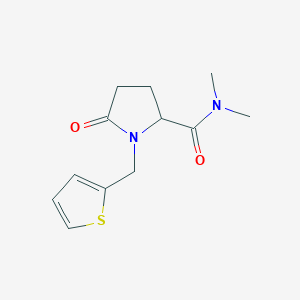 molecular formula C12H16N2O2S B2617567 N,N-dimethyl-5-oxo-1-(2-thienylmethyl)-2-pyrrolidinecarboxamide CAS No. 477768-22-2