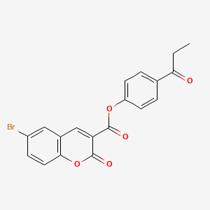 molecular formula C19H13BrO5 B2617568 4-propionylphenyl 6-bromo-2-oxo-2H-chromene-3-carboxylate CAS No. 694506-36-0
