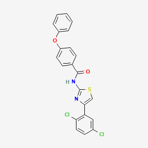 molecular formula C22H14Cl2N2O2S B2617571 N-[4-(2,5-dichlorophenyl)-1,3-thiazol-2-yl]-4-phenoxybenzamide CAS No. 325988-00-9