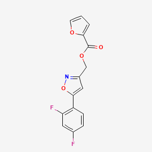 molecular formula C15H9F2NO4 B2617572 (5-(2,4-Difluorophenyl)isoxazol-3-yl)methyl furan-2-carboxylate CAS No. 1021024-95-2