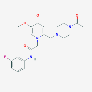 2-(2-((4-acetylpiperazin-1-yl)methyl)-5-methoxy-4-oxopyridin-1(4H)-yl)-N-(3-fluorophenyl)acetamide
