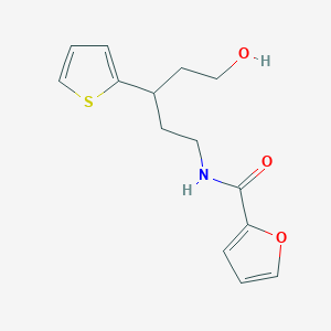 molecular formula C14H17NO3S B2617587 N-(5-hydroxy-3-(thiophen-2-yl)pentyl)furan-2-carboxamide CAS No. 2034540-29-7
