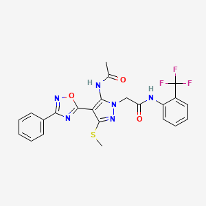 2-[5-(acetylamino)-3-(methylthio)-4-(3-phenyl-1,2,4-oxadiazol-5-yl)-1H-pyrazol-1-yl]-N-[2-(trifluoromethyl)phenyl]acetamide