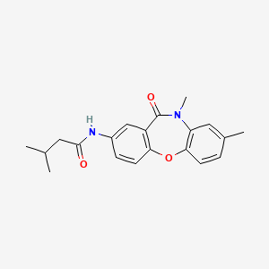 molecular formula C20H22N2O3 B2617597 N-(8,10-dimethyl-11-oxo-10,11-dihydrodibenzo[b,f][1,4]oxazepin-2-yl)-3-methylbutanamide CAS No. 921918-69-6