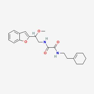 molecular formula C21H26N2O4 B2617598 N1-(2-(benzofuran-2-yl)-2-methoxyethyl)-N2-(2-(cyclohex-1-en-1-yl)ethyl)oxalamide CAS No. 2034207-25-3
