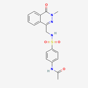 molecular formula C18H18N4O4S B2617599 N-(4-(N-((3-methyl-4-oxo-3,4-dihydrophthalazin-1-yl)methyl)sulfamoyl)phenyl)acetamide CAS No. 1421528-60-0