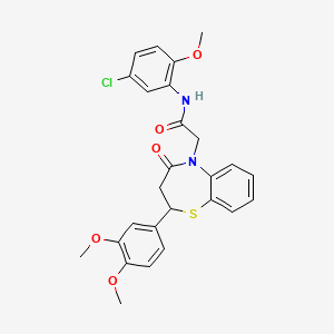 N-(5-chloro-2-methoxyphenyl)-2-(2-(3,4-dimethoxyphenyl)-4-oxo-3,4-dihydrobenzo[b][1,4]thiazepin-5(2H)-yl)acetamide