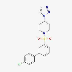 molecular formula C19H19ClN4O2S B2617602 1-((4'-chloro-[1,1'-biphenyl]-3-yl)sulfonyl)-4-(1H-1,2,3-triazol-1-yl)piperidine CAS No. 1787878-61-8