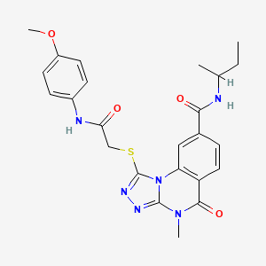 N-(butan-2-yl)-1-({[(4-methoxyphenyl)carbamoyl]methyl}sulfanyl)-4-methyl-5-oxo-4H,5H-[1,2,4]triazolo[4,3-a]quinazoline-8-carboxamide