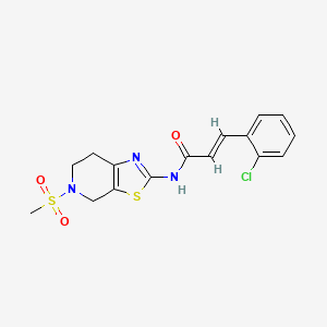 (E)-3-(2-chlorophenyl)-N-(5-(methylsulfonyl)-4,5,6,7-tetrahydrothiazolo[5,4-c]pyridin-2-yl)acrylamide