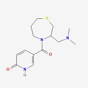 molecular formula C14H21N3O2S B2617650 5-(3-((dimethylamino)methyl)-1,4-thiazepane-4-carbonyl)pyridin-2(1H)-one CAS No. 1797859-64-3