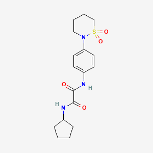 molecular formula C17H23N3O4S B2617656 N-cyclopentyl-N'-[4-(1,1-dioxothiazinan-2-yl)phenyl]oxamide CAS No. 899980-04-2
