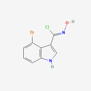 molecular formula C9H6BrClN2O B2617659 (3Z)-4-Bromo-N-hydroxy-1H-indole-3-carboximidoyl chloride CAS No. 1261024-98-9