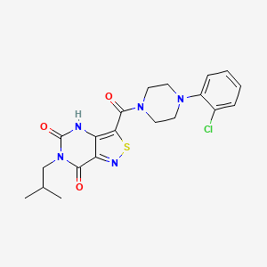 molecular formula C20H22ClN5O3S B2617661 3-{[4-(2-chlorophenyl)piperazino]carbonyl}-6-isobutylisothiazolo[4,3-d]pyrimidine-5,7(4H,6H)-dione CAS No. 1251618-81-1