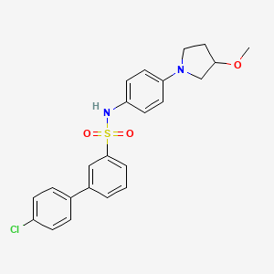 molecular formula C23H23ClN2O3S B2617662 4'-氯-N-(4-(3-甲氧基吡咯烷-1-基)苯基)-[1,1'-联苯]-3-磺酰胺 CAS No. 1796970-80-3