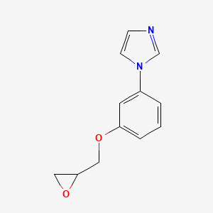 molecular formula C12H12N2O2 B2617665 1-[3-(Oxiran-2-ylmethoxy)phenyl]imidazole CAS No. 2408965-00-2