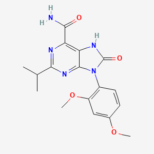 9-(2,4-dimethoxyphenyl)-8-oxo-2-propan-2-yl-7H-purine-6-carboxamide