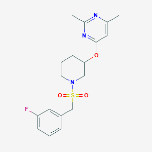 4-((1-((3-Fluorobenzyl)sulfonyl)piperidin-3-yl)oxy)-2,6-dimethylpyrimidine
