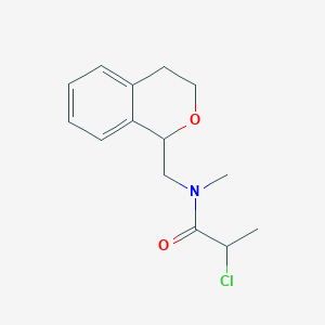 molecular formula C14H18ClNO2 B2617672 2-Chloro-N-(3,4-dihydro-1H-isochromen-1-ylmethyl)-N-methylpropanamide CAS No. 2411200-90-1