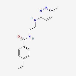 molecular formula C16H20N4O B2617676 4-ethyl-N-(2-((6-methylpyridazin-3-yl)amino)ethyl)benzamide CAS No. 1170084-61-3