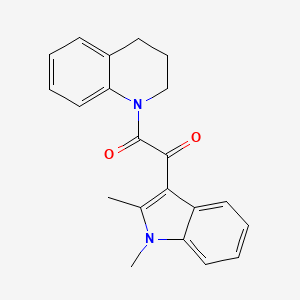 molecular formula C21H20N2O2 B2617678 1-(3,4-dihydroquinolin-1(2H)-yl)-2-(1,2-dimethyl-1H-indol-3-yl)ethane-1,2-dione CAS No. 862831-32-1