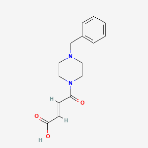 molecular formula C15H18N2O3 B2617684 (2E)-4-oxo-4-[4-benzylpiperazinyl]but-2-enoic acid CAS No. 304684-78-4