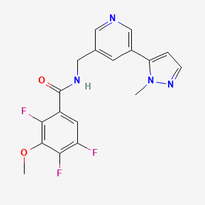 molecular formula C18H15F3N4O2 B2617688 2,4,5-trifluoro-3-methoxy-N-((5-(1-methyl-1H-pyrazol-5-yl)pyridin-3-yl)methyl)benzamide CAS No. 2034463-33-5