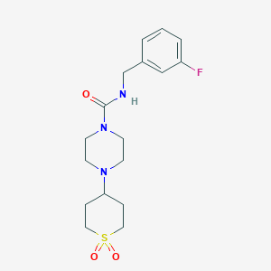 4-(1,1-dioxidotetrahydro-2H-thiopyran-4-yl)-N-(3-fluorobenzyl)piperazine-1-carboxamide