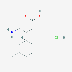 molecular formula C11H22ClNO2 B2617702 4-Amino-3-(3-methylcyclohexyl)butanoic acid hydrochloride CAS No. 2089277-68-7