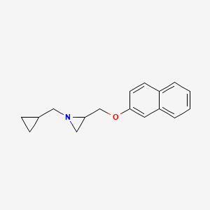 molecular formula C17H19NO B2617703 1-(Cyclopropylmethyl)-2-(naphthalen-2-yloxymethyl)aziridine CAS No. 2411195-57-6