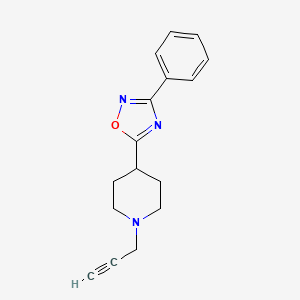 molecular formula C16H17N3O B2617704 4-(3-Phenyl-1,2,4-oxadiazol-5-yl)-1-(prop-2-yn-1-yl)piperidine CAS No. 1311657-37-0