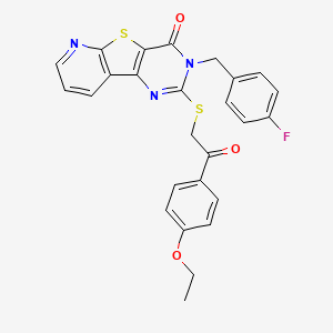 2-((2-(4-ethoxyphenyl)-2-oxoethyl)thio)-3-(4-fluorobenzyl)pyrido[3',2':4,5]thieno[3,2-d]pyrimidin-4(3H)-one