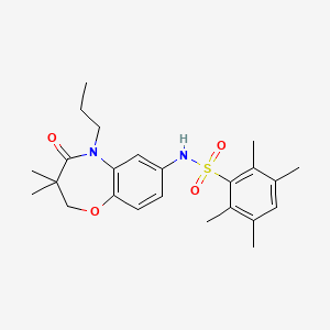 N-(3,3-dimethyl-4-oxo-5-propyl-2,3,4,5-tetrahydrobenzo[b][1,4]oxazepin-7-yl)-2,3,5,6-tetramethylbenzenesulfonamide