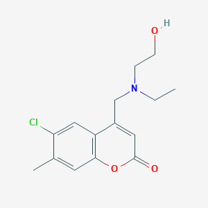 molecular formula C15H18ClNO3 B2617714 6-chloro-4-((ethyl(2-hydroxyethyl)amino)methyl)-7-methyl-2H-chromen-2-one CAS No. 887210-52-8