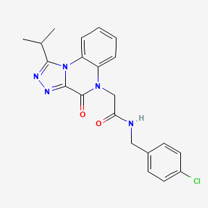 molecular formula C21H20ClN5O2 B2617716 N-(4-chlorobenzyl)-2-(1-isopropyl-4-oxo[1,2,4]triazolo[4,3-a]quinoxalin-5(4H)-yl)acetamide CAS No. 1358988-03-0
